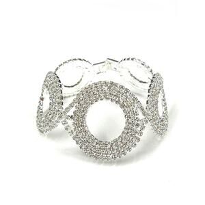 NEW Bracelet Clear Rhinestone Silver Circle Jewelry S26